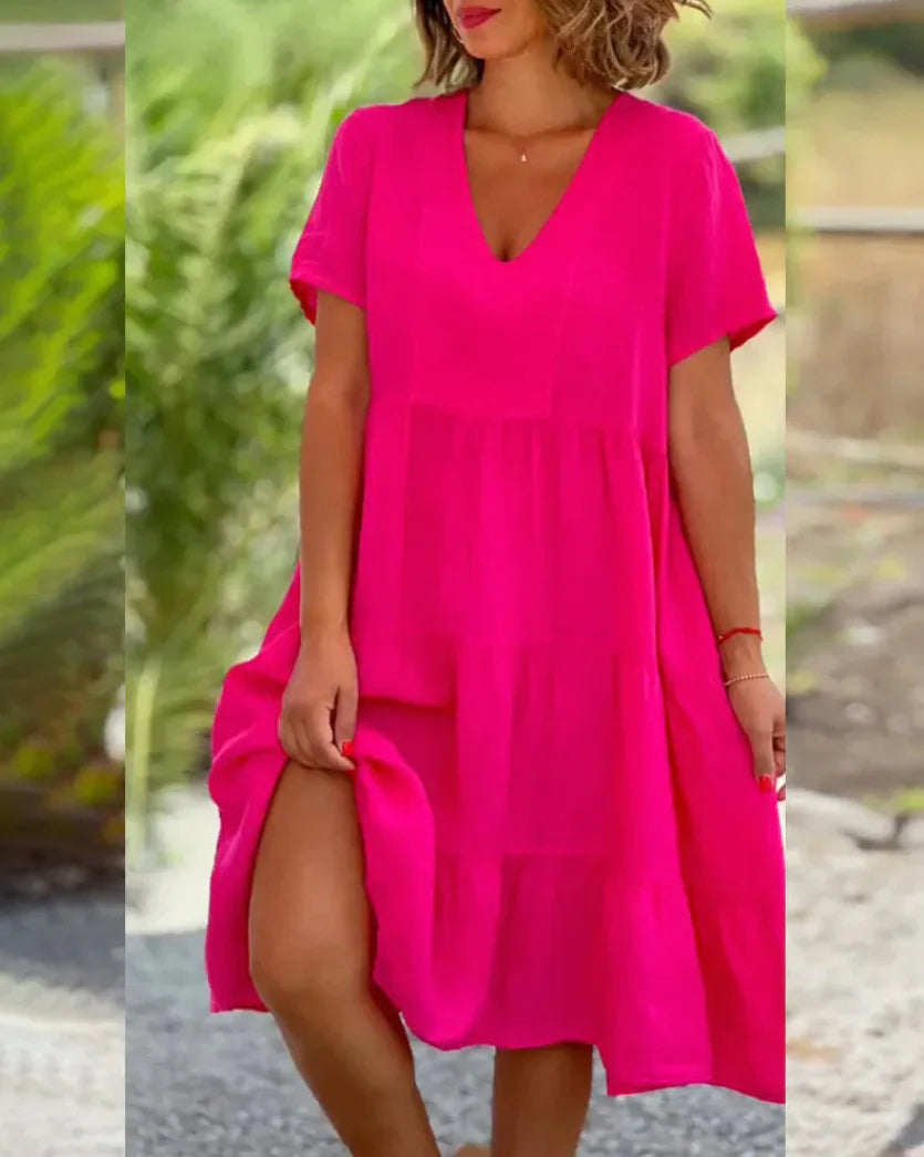 Cotton And Linen Casual Women's Dresses 2023 Spring/Summer Sweet