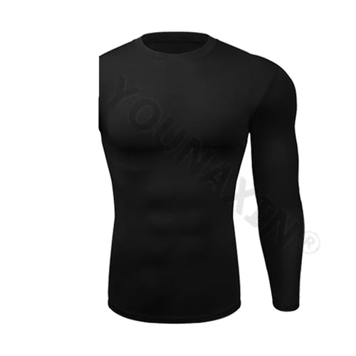 Men One Arm Long Sleeves T-Shirts Base Layer Basketball Sports Tight