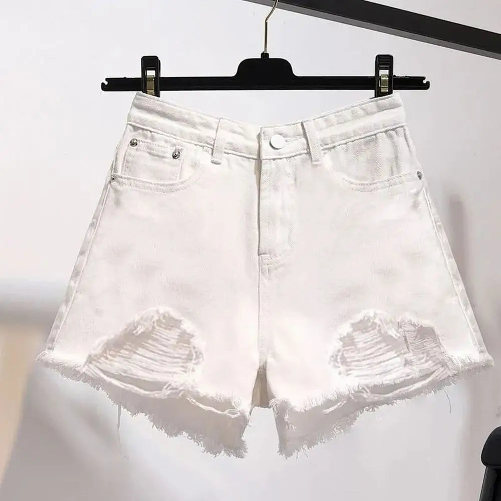 Summer Women's Cowboy Shorts Korean High Waist Casual Denim Shorts
