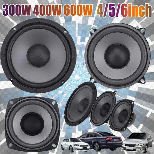 4/5/6 Inch Car Speakers 300-600W 2-Way Vehicle Door Auto Audio Music