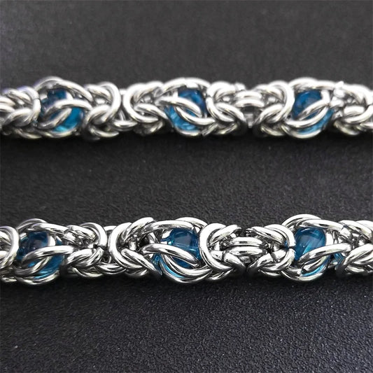 Trendy Byzantine Link Chain for Men Boys Stainless Steel Silver Color Think Necklace Biker Male Party Gift Jewelry collar hombre