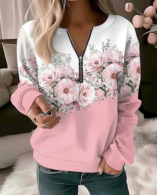 Women's Hoodies Women Fashion Floral Hoodies Flower Painting