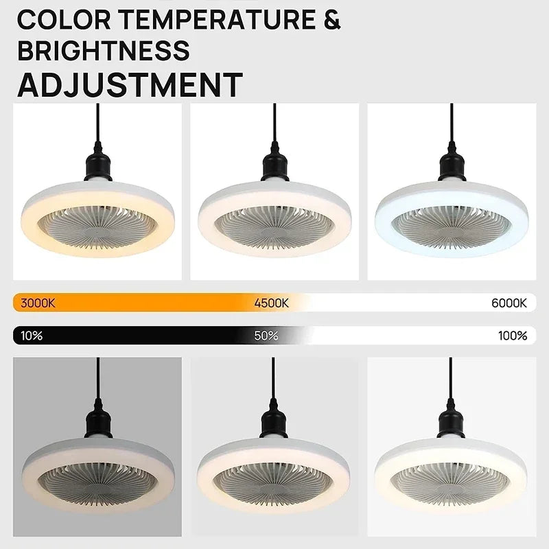 Smart 3-in-1 Ceiling Fan with Remote Control Lighting Lamp E27