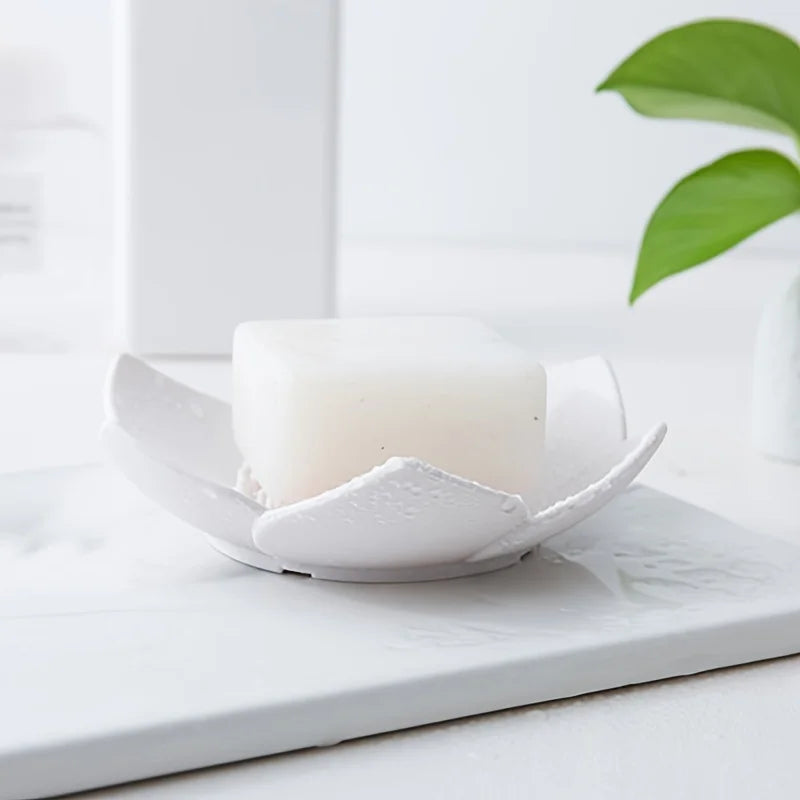 1pcs Bathroom Soap Box Lotus Design Soap Holder Silicone Soap Box