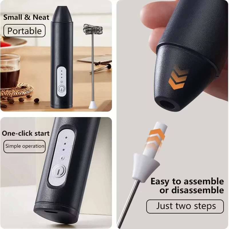 XIAOMI Electric Milk Frother Mini Handheld Wireless Powerful Type-C