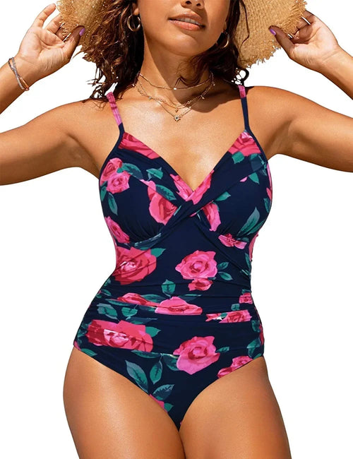 S - XXL Sexy Wrinkled One Piece Swimsuit Women Swimwear Female