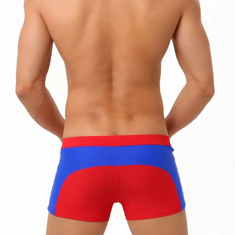 Sexy Swimsuit Beach Quick Drying Trunks Men Swimwear with Zipper