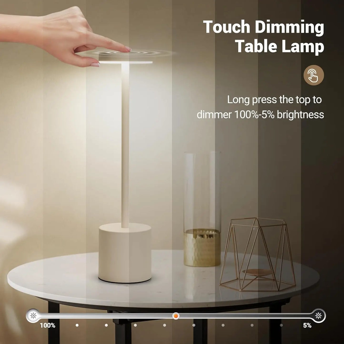 Rechargeable Table Lamp Touch Sensor LED Desktop Night Light Wireless