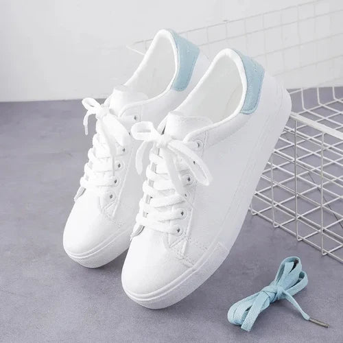 2024 New Women Sneakers Fashion Breathble Vulcanized Shoes Pu Leather