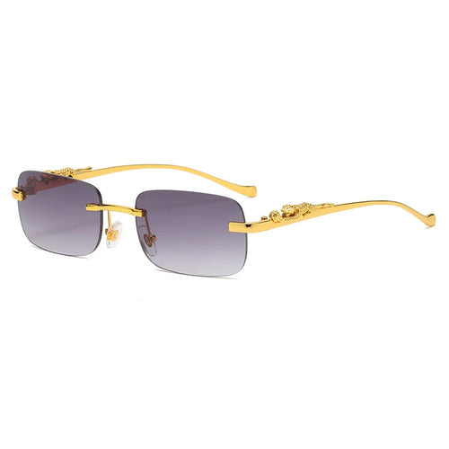 Rectangular Sunglasses With Metal Hinge,Frameless For Men and Women,