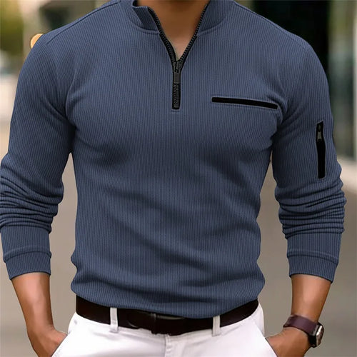 New light luxury light mature casual men sports retro style striped
