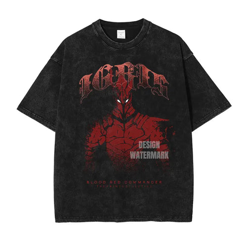 Anime S-Solo L-Leveling Shirts Vintage Washed Sung Jin-Woo T-shirt