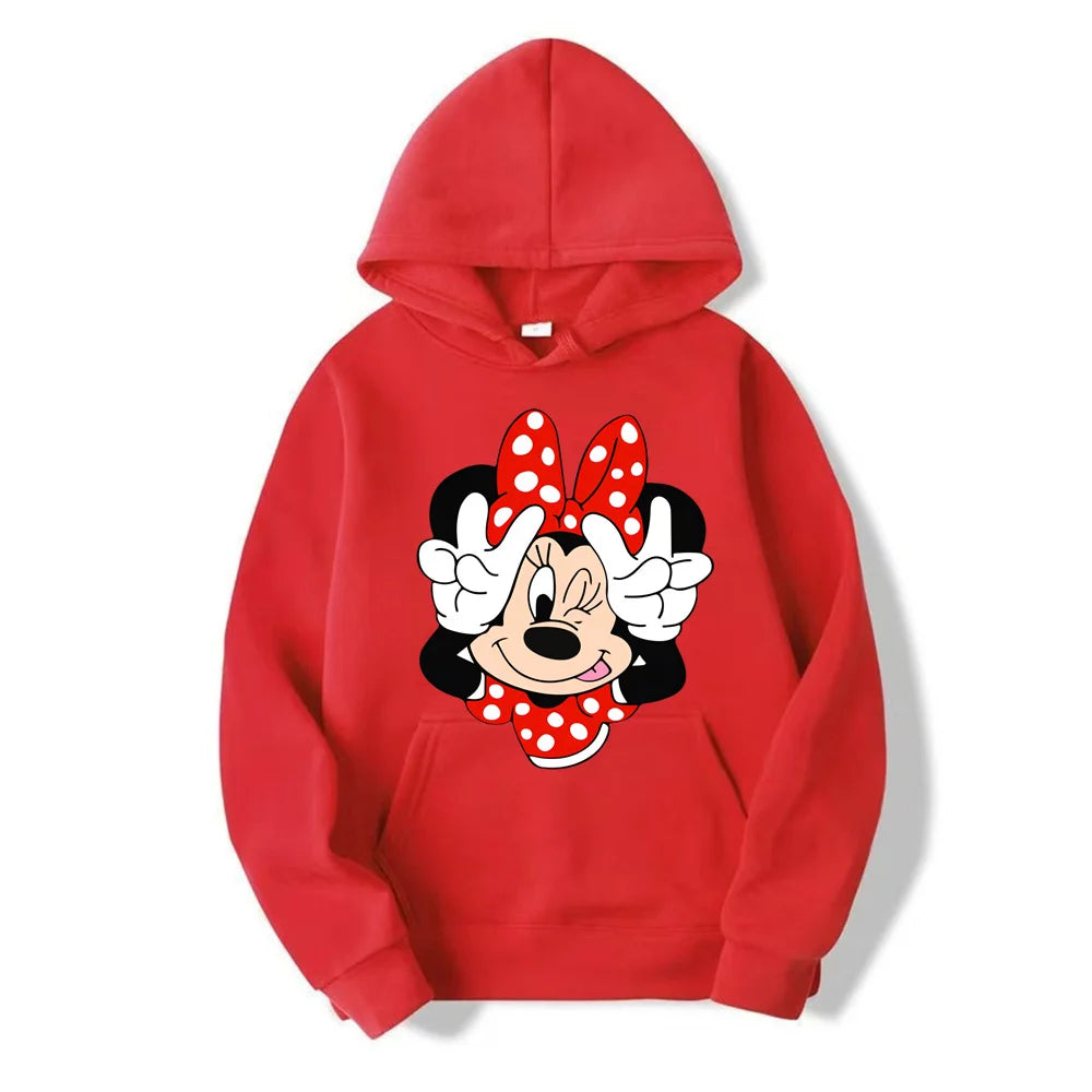 2024 Disney Minnie Mouse Cartoon Anime Women Pullover Tops Spring