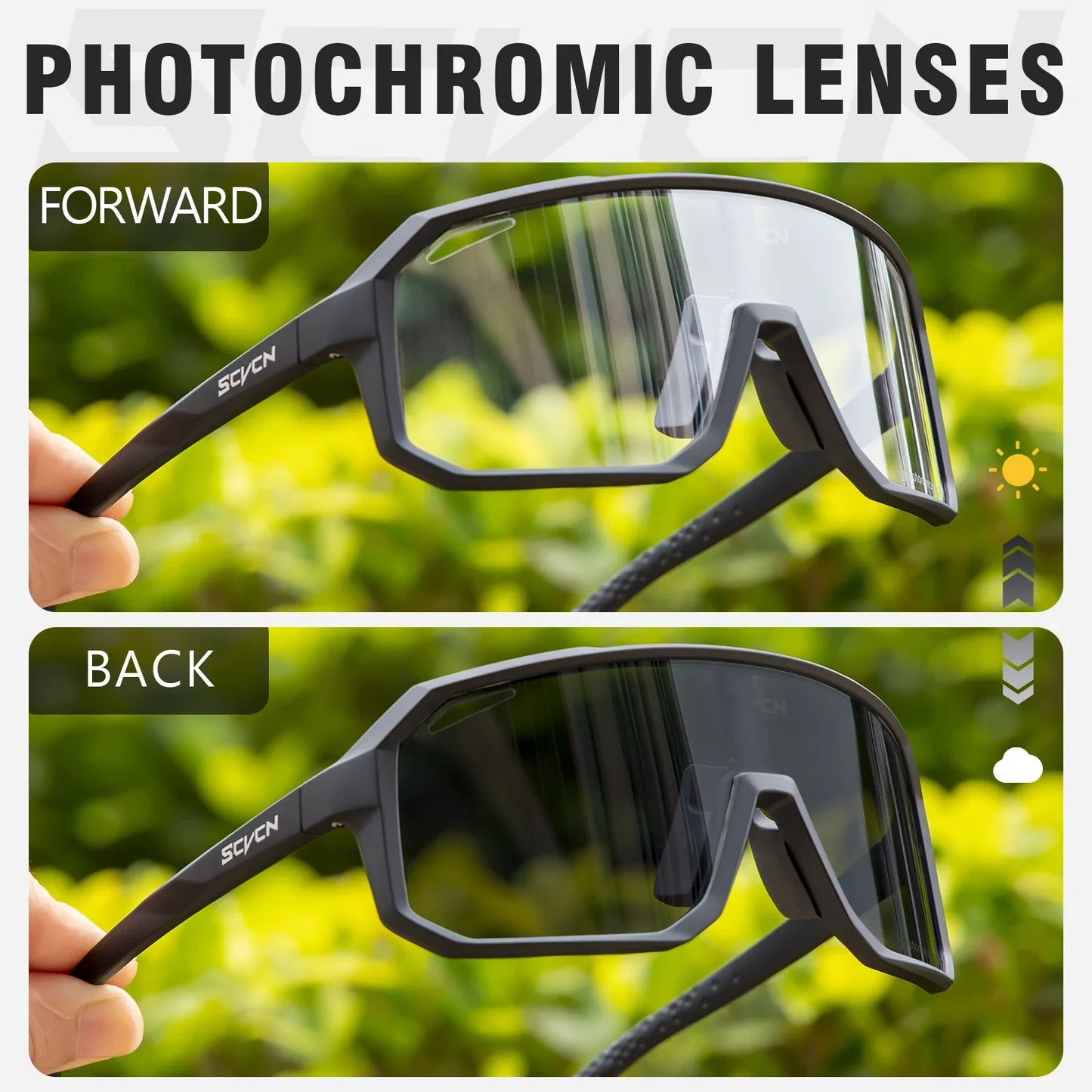 SCVCN New Cycling Glasses Bike Sunglasses Men UV400 Eyewear Outdoor
