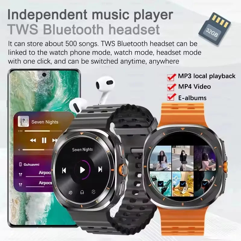 2025 New Smart Watch 32GB Memory Video NFC 1.5Inch AMOLED Screen Sport