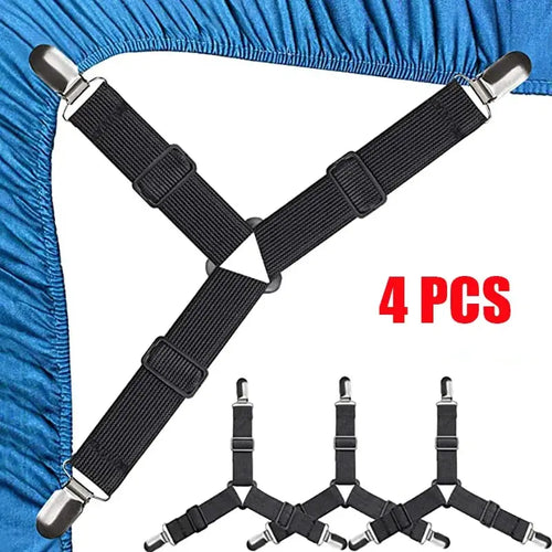 4 Pcs Triangle Bed Sheet Holders Fitted Sheet Clips Adjustable Sheet