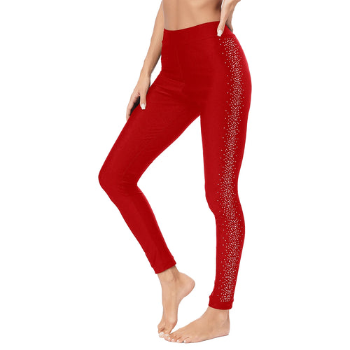 Women Teen Girls Rhinestone Figure Skating Pantyhose Shiny Gymnastics