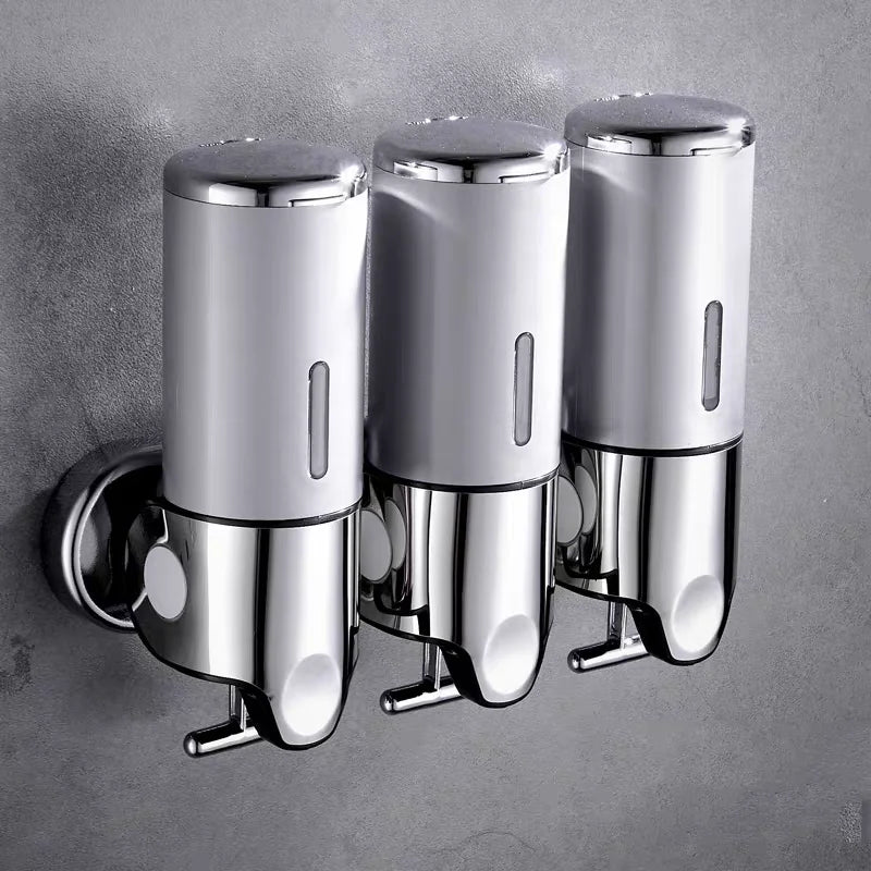 Manual Liquid Soap Dispensers double/triple 500ml Wall Mounted Shampoo