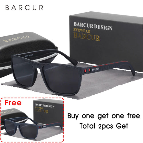 BARCUR Men Polarized Sunclasses TR90 Light Weight Fishing Travel Sun