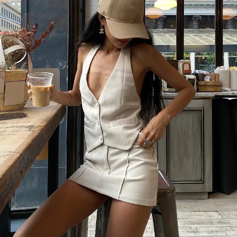 Candyhot Fashion Casual V-neck Sleeveless Suit Tank Top With