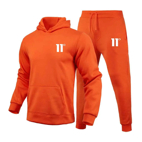Fashion 11 Print Tracksuit for Men Hooded Sweatshirt and Sweatpants