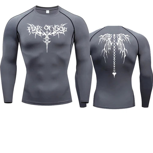 2024 Summer Men Sun-protective Clothing Anime T-shirt Fitness