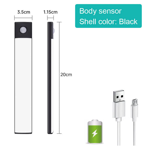 Bedroom Night Light Motion Sensor Lights Wireless USB Under Cabinet