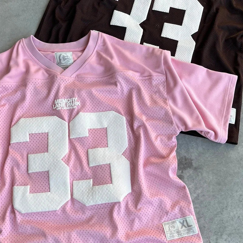 Y2K Retro Jersey Quick Dry Breathable Mesh T Shirt Men Women Street