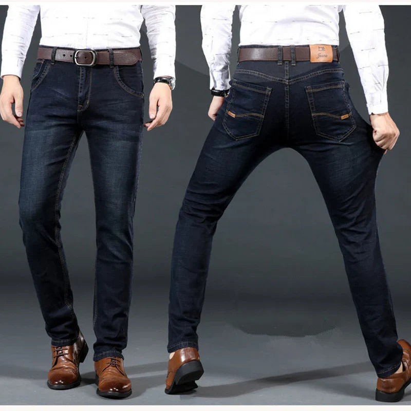 New Men Light Luxury Stretch Slim Fit Pants Comfortable Soft Business