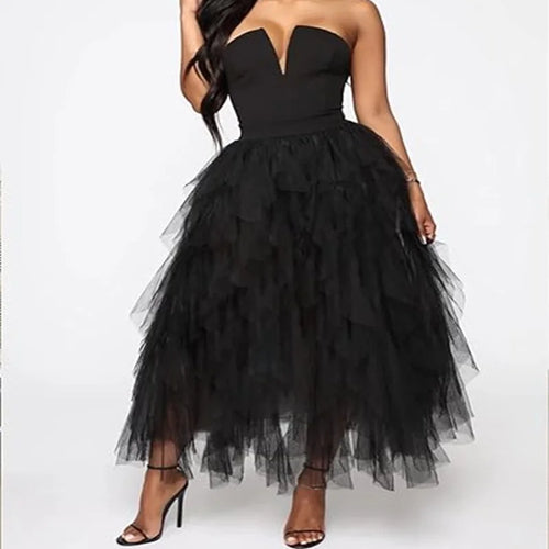 Tulle Skirts for Women Long Length Tutu Fairy Tiered Skirt A Line Mesh