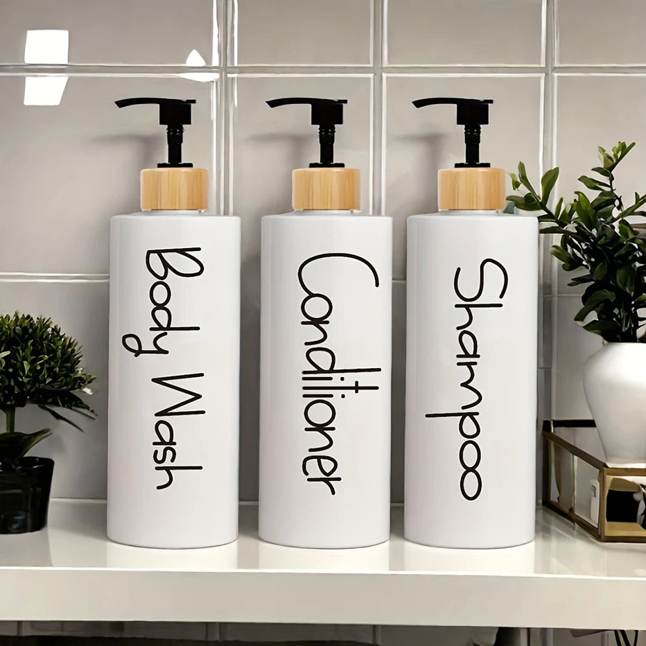 3PCS Bathroom Soap Dispenser Reusable Hand Pump Dispenser Bottle