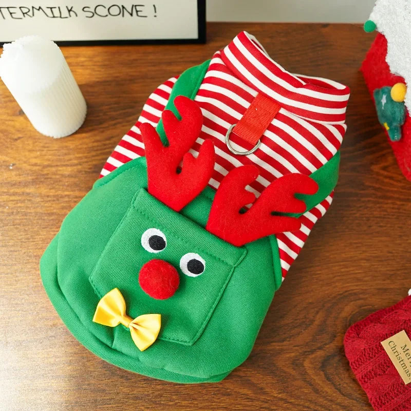 Merry Christmas Pet Clothes Dog Coat Cat Clothing Xmas Puppy Cosplay Santa Tree Costume Happy Festival Coat Supplies Wholesale