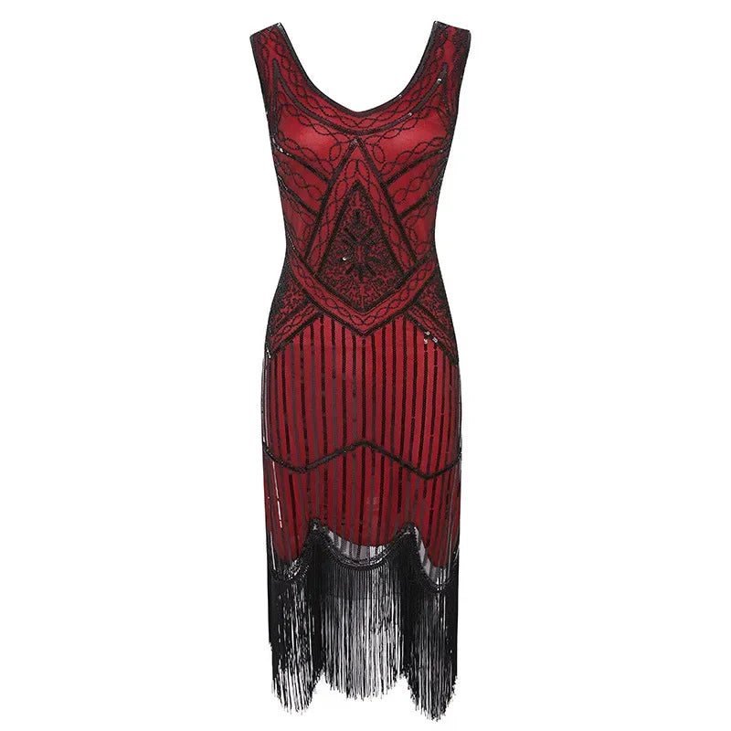 Women Party Dress 1920 s Great Gatsby Flapper Vestidos Sequin Bead