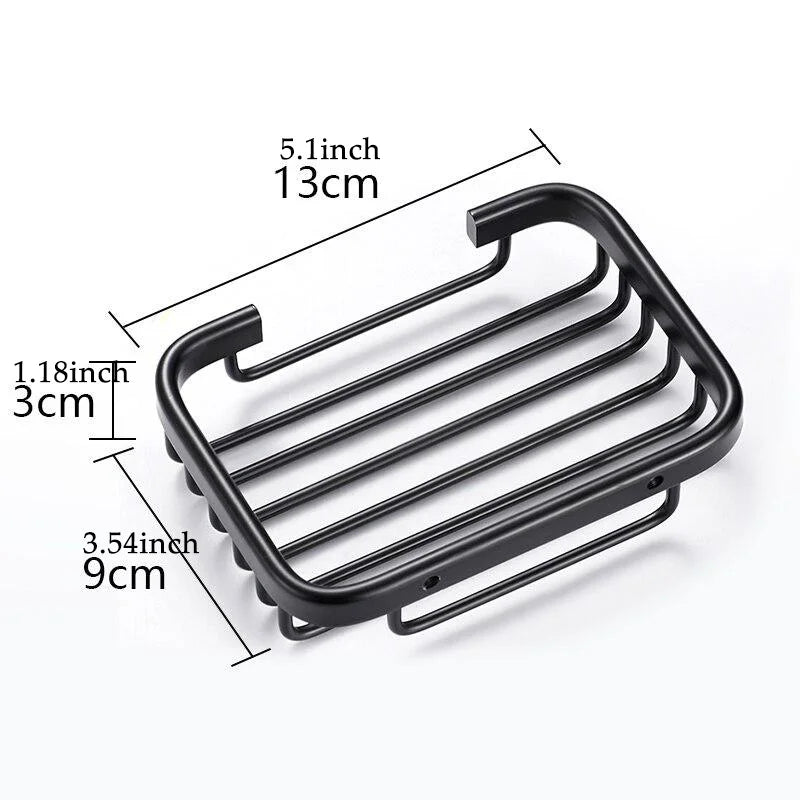 1PC Free Drill Soap Dish Holder Wall Mounted Storage Rack Holder
