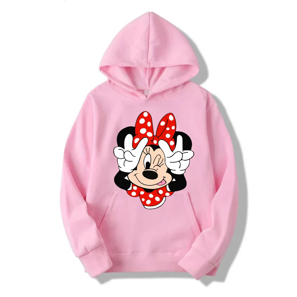 2024 Disney Minnie Mouse Cartoon Anime Women Pullover Tops Spring