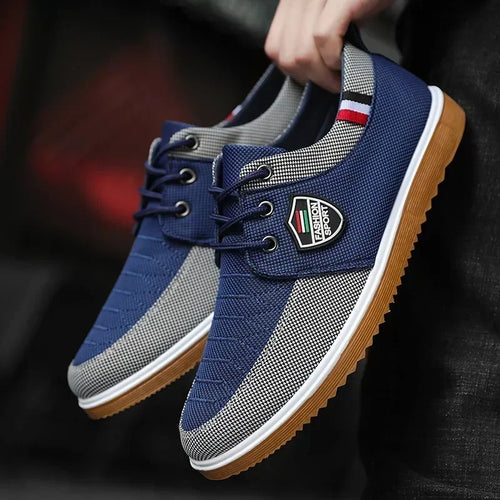 2025 Men's casual shoes Vulcanized Work loafers Mesh Lightweight Man