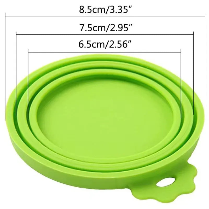 2pcs/set Reusable Pet Food Can Cover and Spoon Portable Dogs Cat
