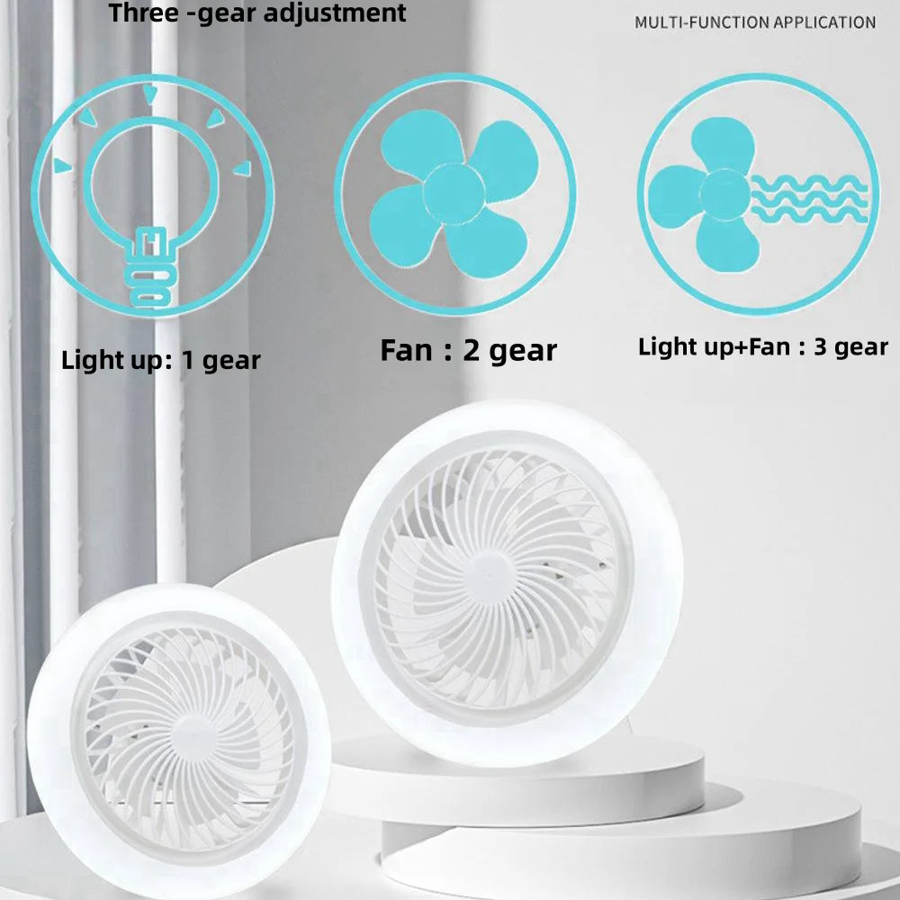 Smart 3-in-1 Ceiling Fan with Remote Control Lighting Lamp E27