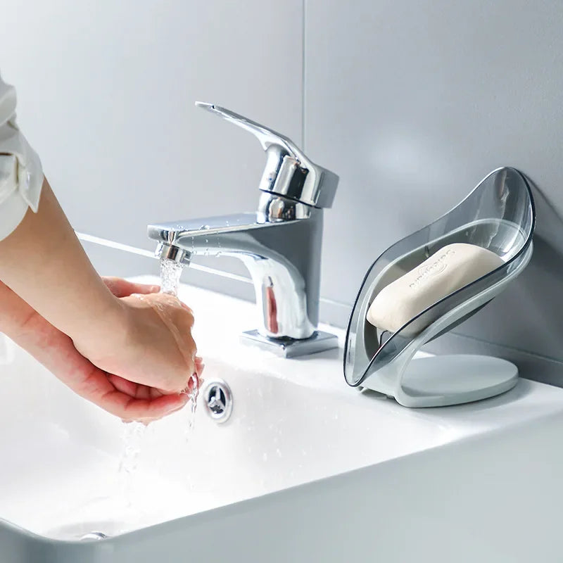 Suction Cup Soap Dish Box Bathroom Shower Soap Holder with Drain
