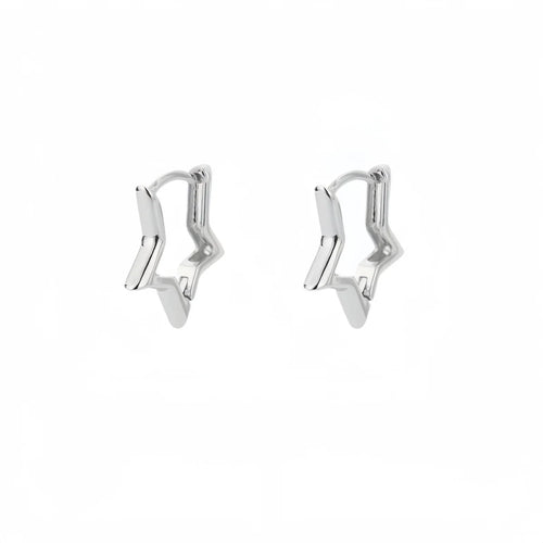 Geometric Star Earrings For Women Stainless Steel Star Hoop Earring