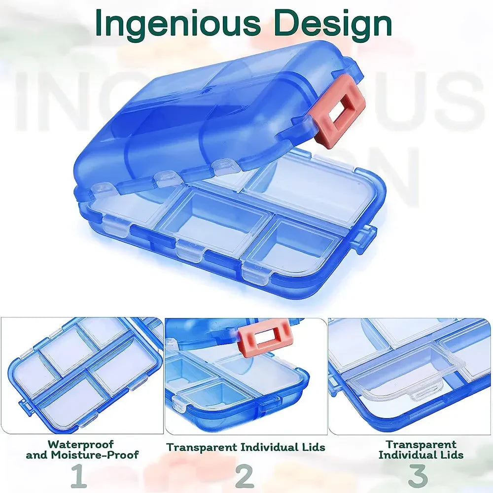 Travel Pill Organizer Portable Pocket Pharmacy Pill Box - Small Pill