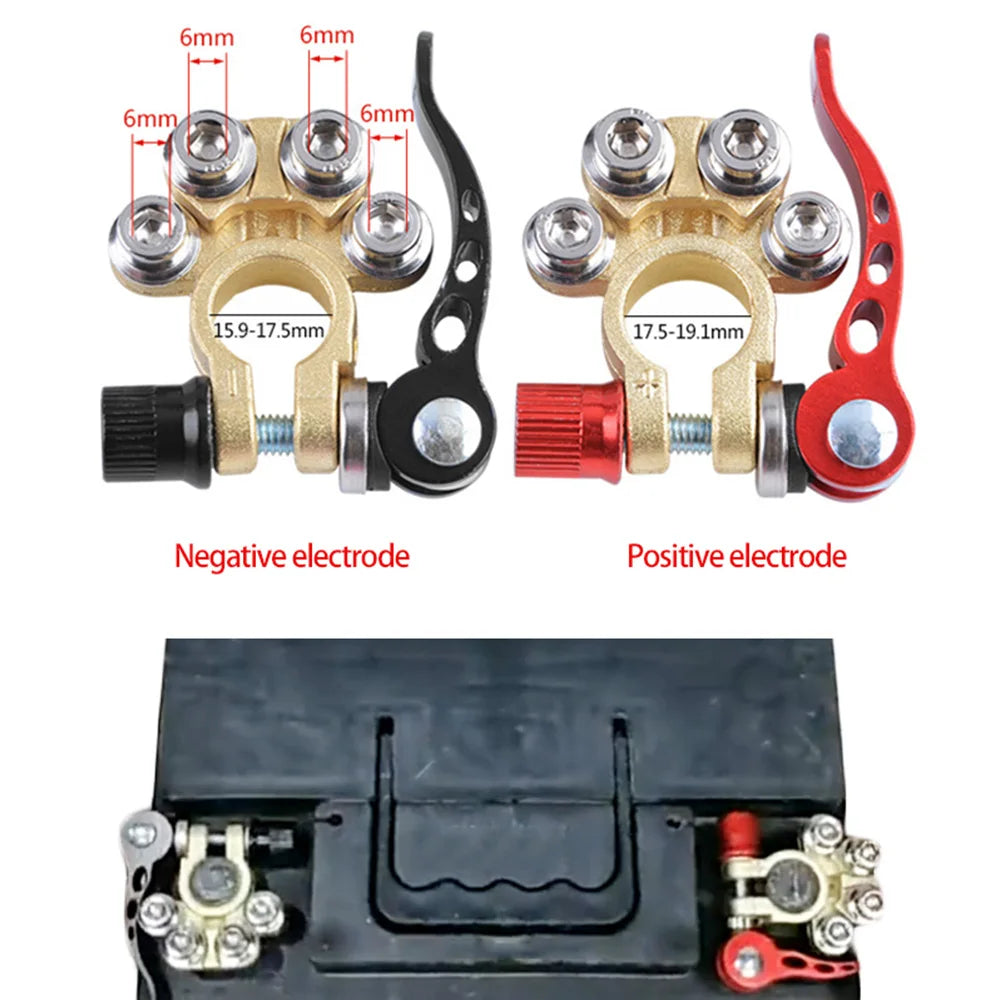 1 Pair 12V 24V Car Battery Terminals Top Post Wire Cable Clamp Quick