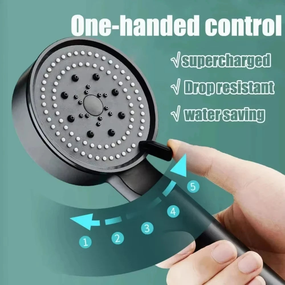 5 Modes Adjustable Showerheads High Pressure Shower Head with Hose