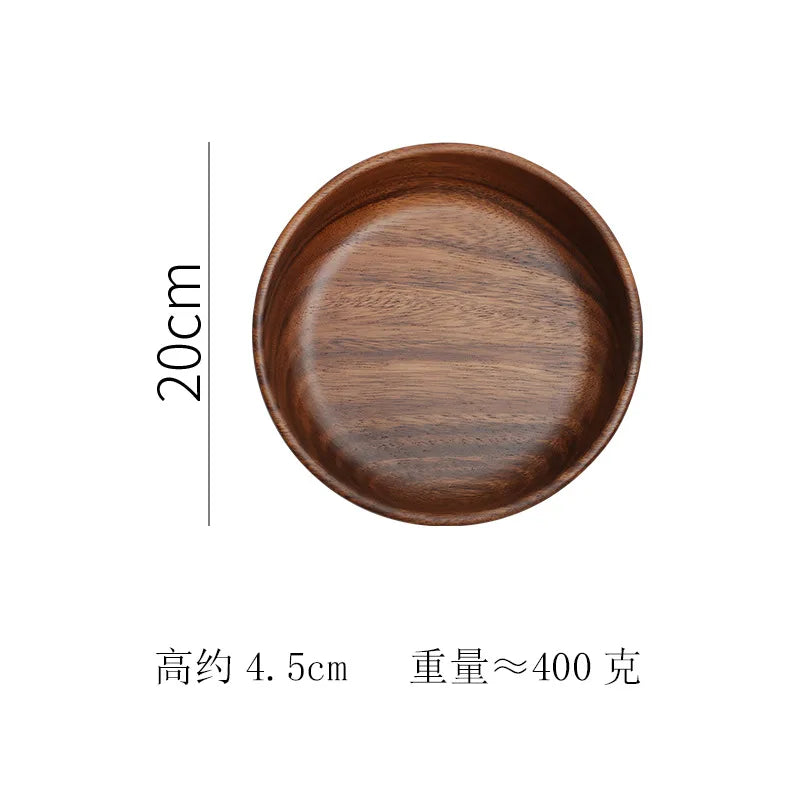 Solid wood bowl Walnut Boat Bowl Creative wooden salad bowl Fruit bowl