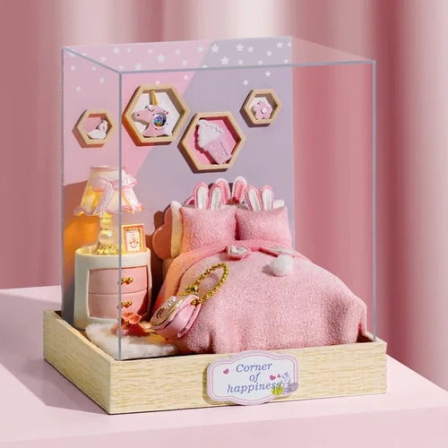 Magic Wooden Doll House Mini Kit DIY Handmade Assembly Model Building