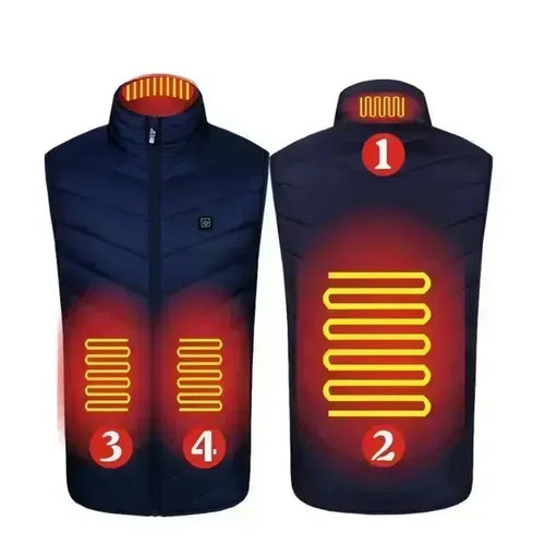 21 Zone Heating Vest Men's USB Infrared Thermal Jacket Smart Heating