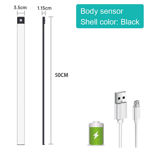 Bedroom Night Light Motion Sensor Lights Wireless USB Under Cabinet