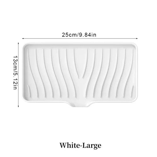 1-Pack Silicone Drain Soap Box Kitchen Bathroom Anti-slip Sink Tray
