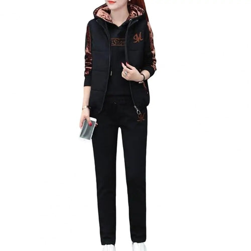 Fashion Warm Three Piece Set Women Outfit 2022 Fall Winter Thicken