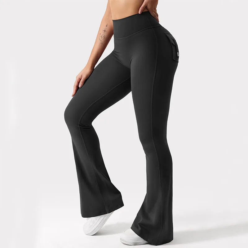 Newest Women Wide Leg High Stretch Yoga Leggings Naked Feeling